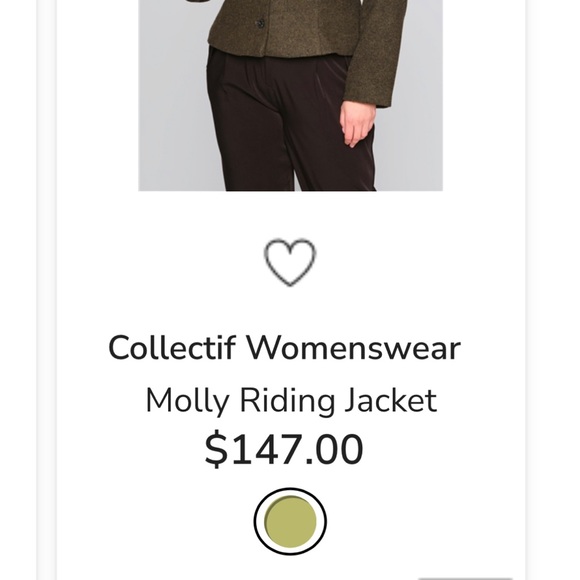 Collectif Olive Green Molly Riding Jacket XL - Picture 5 of 8